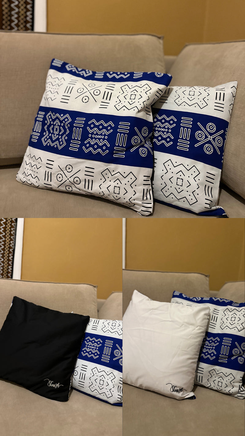 African BLUE&WHITE pillow cover