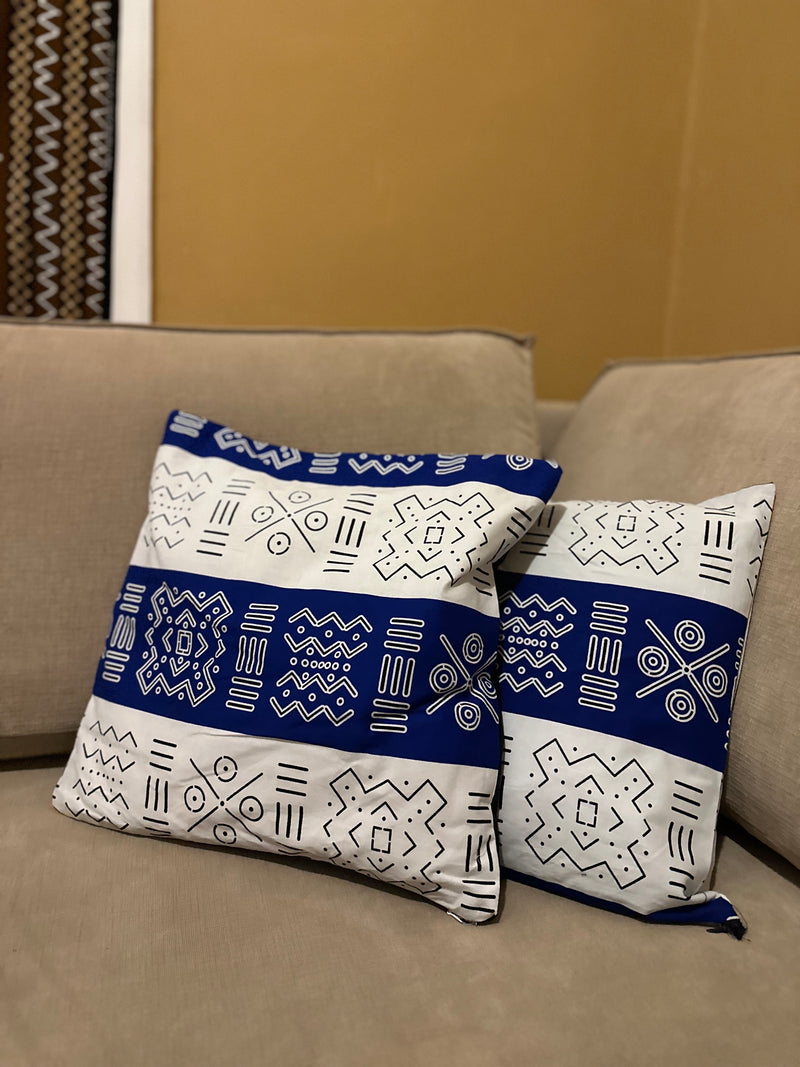 African BLUE&WHITE pillow cover